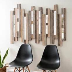 Natural Wooden Planks Mirrored Wall Plaque-Kirkland's Home Store