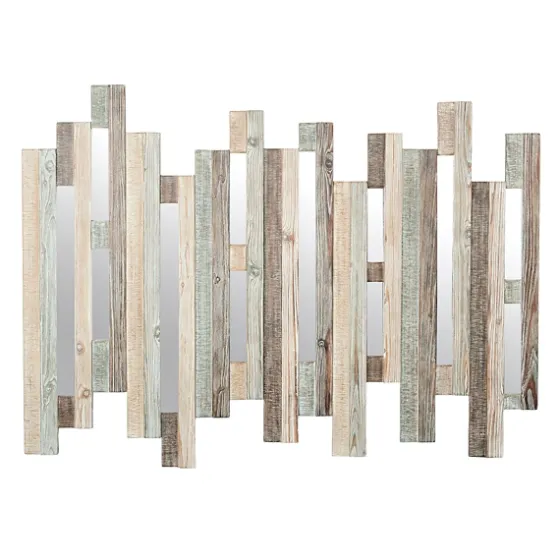 Natural Wooden Planks Mirrored Wall Plaque-Kirkland's Home Store