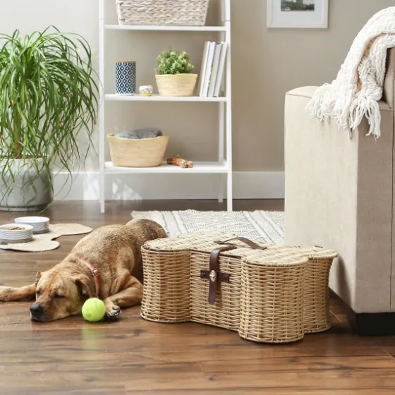 Natural Woven Bone Shaped Basket, 21 In.-Kirkland's Home Best