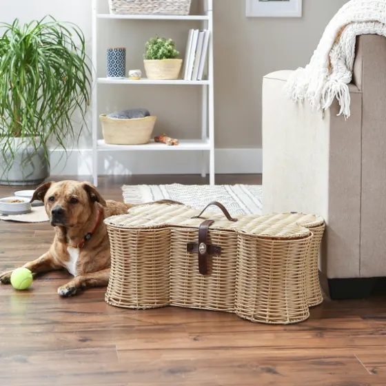 Natural Woven Bone Shaped Basket, 24 In.-Kirkland's Home Discount