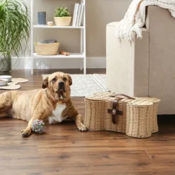 Natural Woven Bone Shaped Basket, 17 In.-Kirkland's Home Sale
