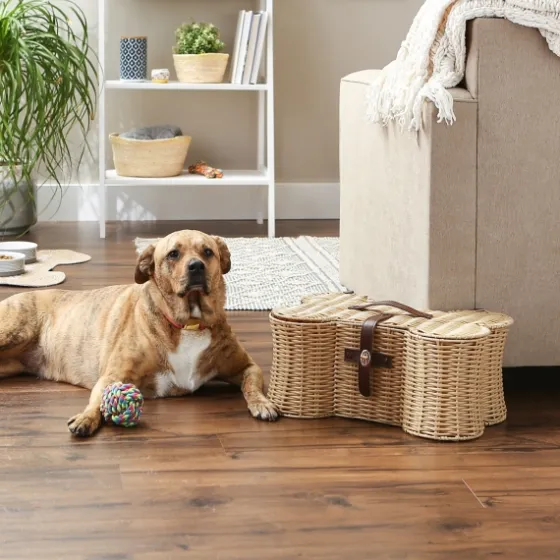 Natural Woven Bone Shaped Basket, 17 In.-Kirkland's Home Sale