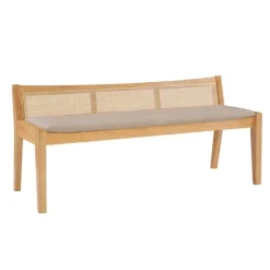 Natural Woven Rat Back Minimalist Bench-Kirkland's Home Cheap