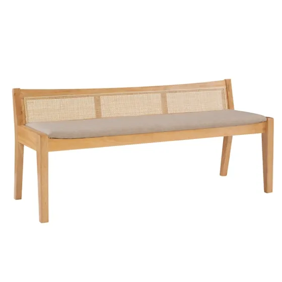 Natural Woven Rat Back Minimalist Bench-Kirkland's Home Cheap