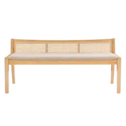 Natural Woven Rat Back Minimalist Bench-Kirkland's Home Cheap