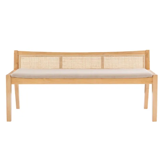Natural Woven Rat Back Minimalist Bench-Kirkland's Home Cheap