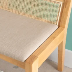 Natural Woven Rat Back Minimalist Bench-Kirkland's Home Cheap