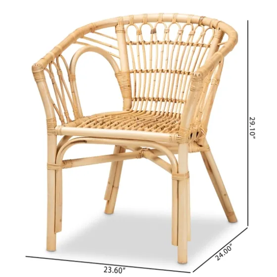 Natural Woven Rat Curved Back Dining Chair-Kirkland's Home Hot