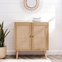 Natural Woven Rat Front Cabinet-Kirkland's Home Shop