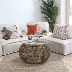 Natural Woven Rat Round Coffee Table-Kirkland's Home Best