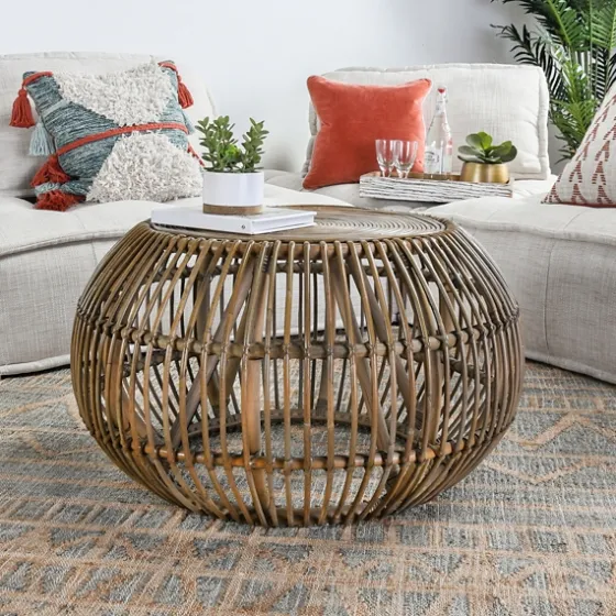 Natural Woven Rat Round Coffee Table-Kirkland's Home Best