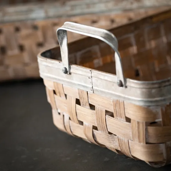 Natural Woven Reed And Metal Baskets, Set Of 2-Kirkland's Home Flash Sale