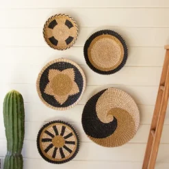 Natural Woven Seagrass 5-Pc. Wall Decoration Set-Kirkland's Home Outlet