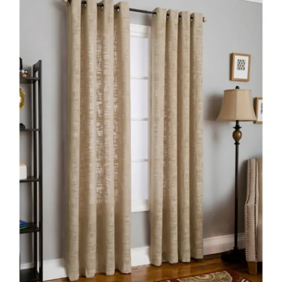 Natural Woven Single Curtain Panel, 84 In.-Kirkland's Home New