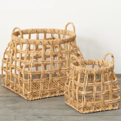 Natural Woven Water Hyacinth Baskets, Set Of 2-Kirkland's Home Best Sale