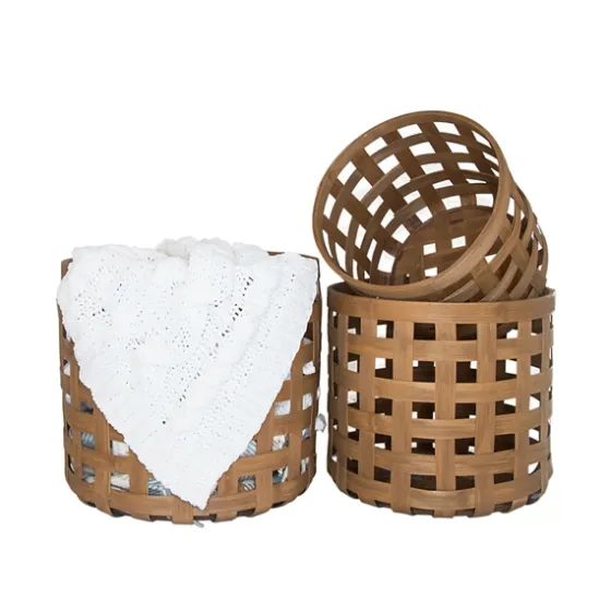 Natural Woven Wicker Round Baskets, Set Of 3-Kirkland's Home Shop