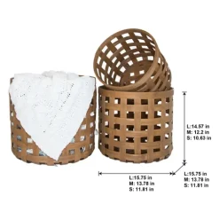 Natural Woven Wicker Round Baskets, Set Of 3-Kirkland's Home Shop