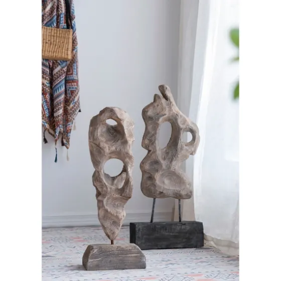 Naturally Abstract Raw Wooden Carved Figurine-Kirkland's Home Best