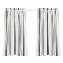 Navy & White Stripe Cafe Curtain Panel Set, 36 In.-Kirkland's Home Hot
