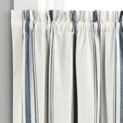 Navy & White Stripe Cafe Curtain Panel Set, 36 In.-Kirkland's Home Hot