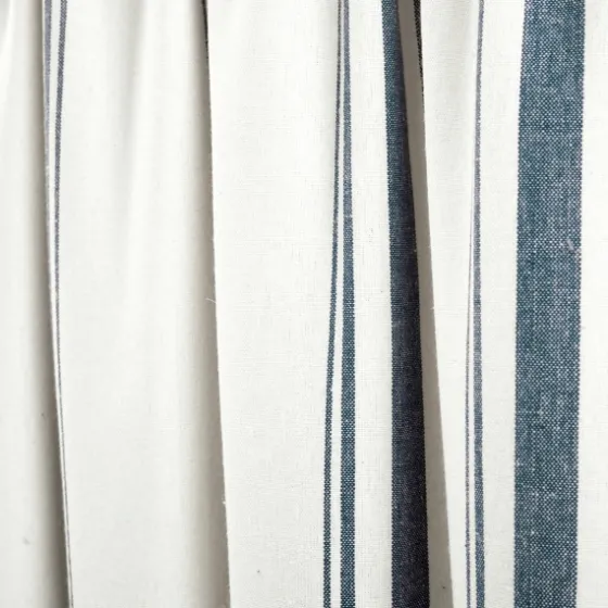 Navy & White Stripe Cafe Curtain Panel Set, 24 In.-Kirkland's Home Clearance