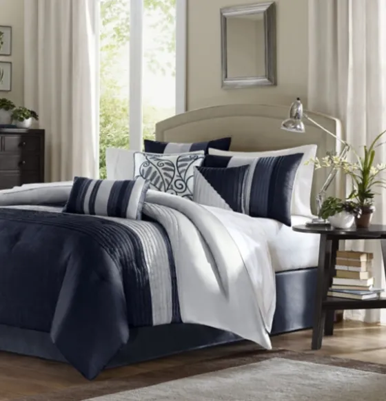 Navy Amador 7-Pc. Queen Comforter Set-Kirkland's Home Outlet