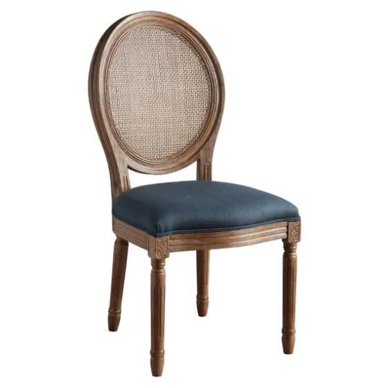 Navy And Brown Cane Oval Back Dining Chair-Kirkland's Home Best