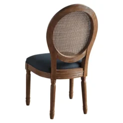 Navy And Brown Cane Oval Back Dining Chair-Kirkland's Home Best