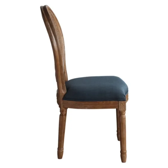 Navy And Brown Cane Oval Back Dining Chair-Kirkland's Home Best