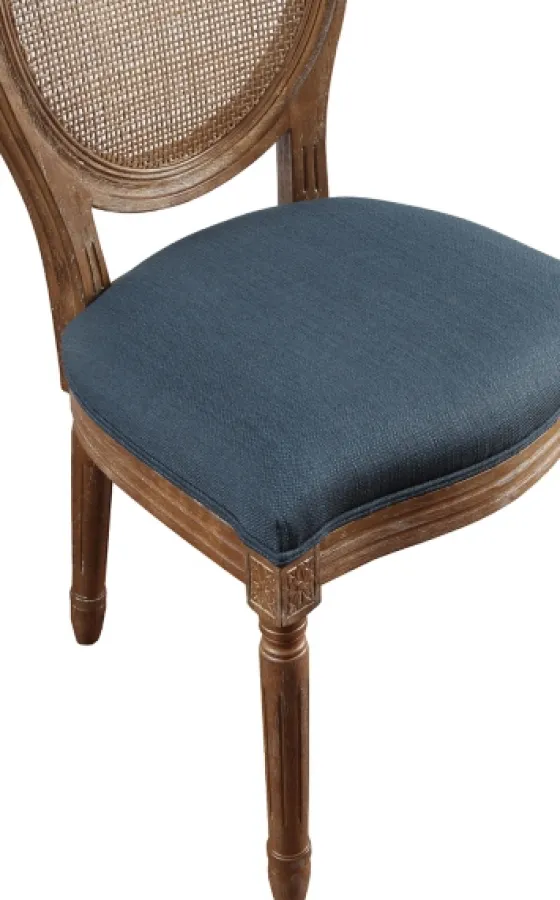 Navy And Brown Cane Oval Back Dining Chair-Kirkland's Home Best