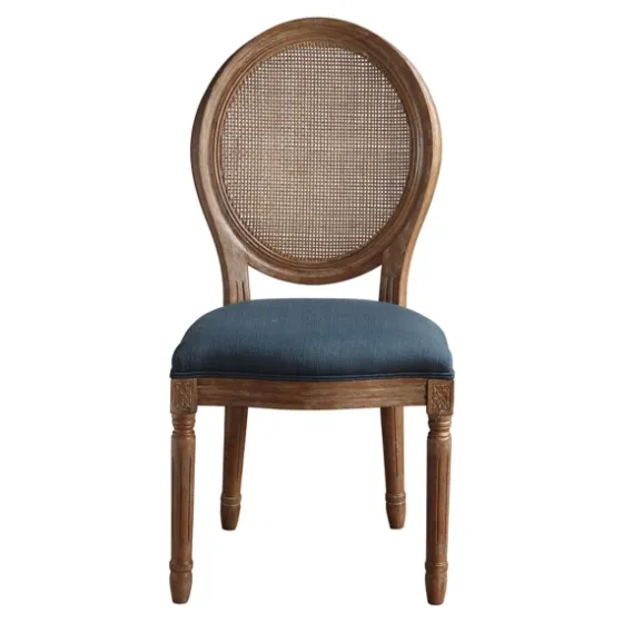 Navy And Brown Cane Oval Back Dining Chair-Kirkland's Home Best
