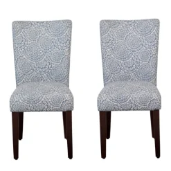 Navy And Cream Floral Parsons Chairs, Set Of 2-Kirkland's Home Discount