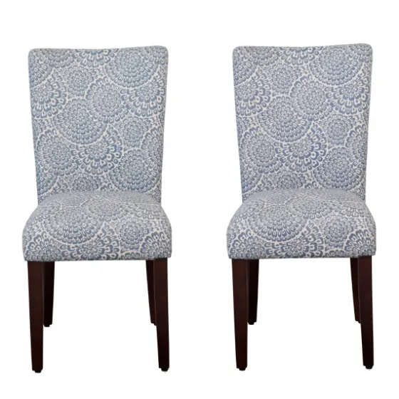 Navy And Cream Floral Parsons Chairs, Set Of 2-Kirkland's Home Discount
