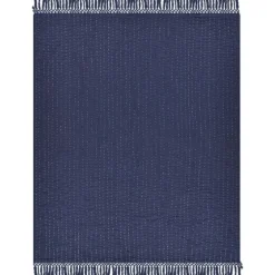Navy And Cream Stitch Fringe Throw-Kirkland's Home Hot