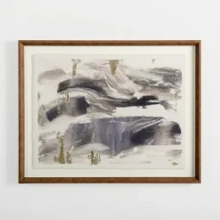 Navy And Gold Streaks Framed Art Print-Kirkland's Home Shop