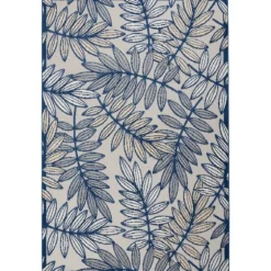 Navy And Gray Botanical Outdoor Area Rug, 6X9-Kirkland's Home Cheap
