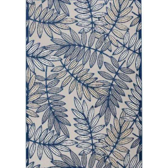 Navy And Gray Botanical Outdoor Area Rug, 6X9-Kirkland's Home Cheap