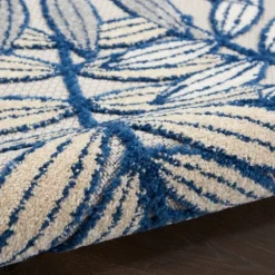 Navy And Gray Botanical Outdoor Area Rug, 6X9-Kirkland's Home Cheap