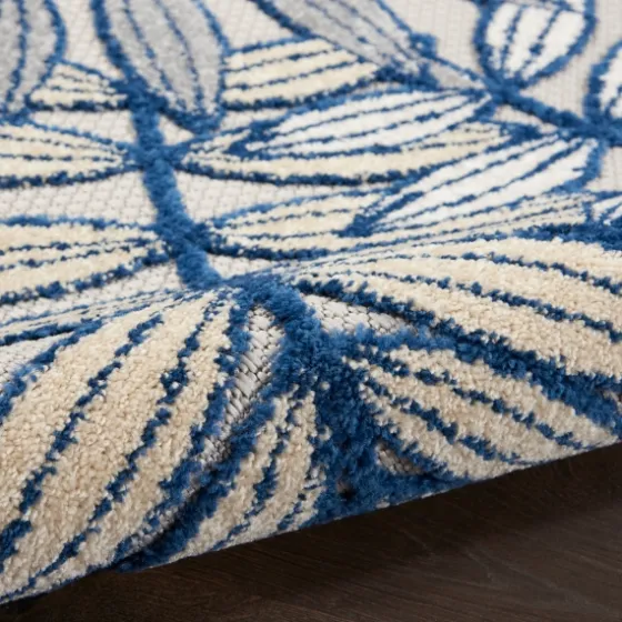 Navy And Gray Botanical Outdoor Area Rug, 6X9-Kirkland's Home Cheap