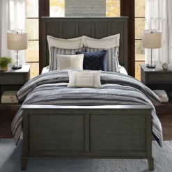 Navy And Ivory Stripe 9-Pc. King Comforter Set-Kirkland's Home Store