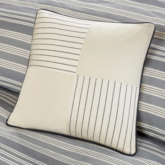 Navy And Ivory Stripe 9-Pc. King Comforter Set-Kirkland's Home Store