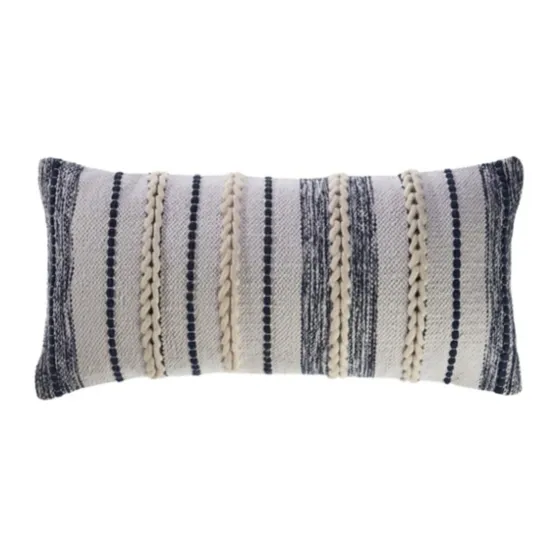 Navy And White Braided Accent Pillow-Kirkland's Home Clearance
