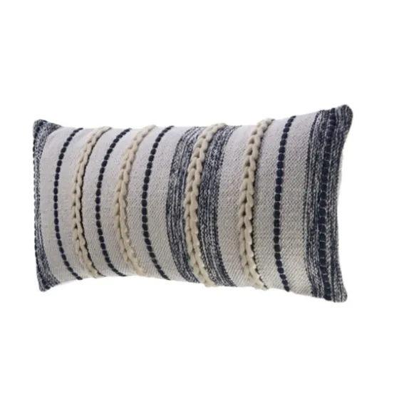 Navy And White Braided Accent Pillow-Kirkland's Home Clearance