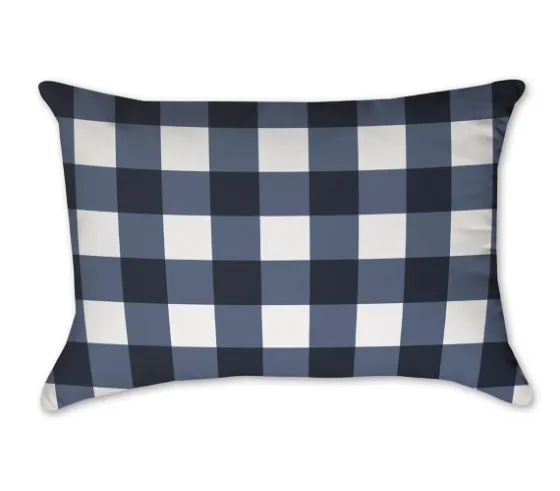 Navy And White Buffalo Check Accent Pillow-Kirkland's Home Online