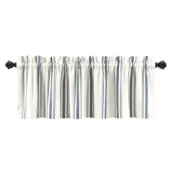 Navy And White Farmhouse Stripe Valance-Kirkland's Home Best Sale