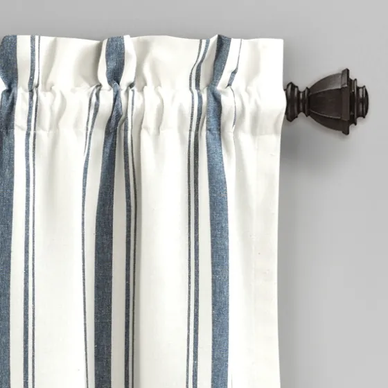 Navy And White Farmhouse Stripe Valance-Kirkland's Home Best Sale