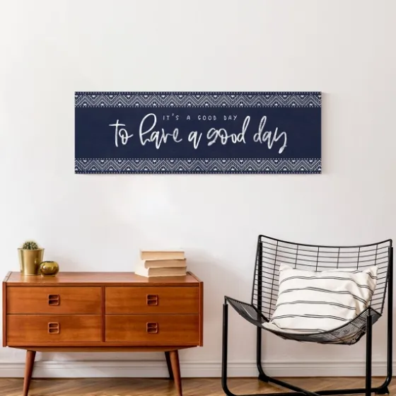 Navy And White Good Day Canvas Art Print-Kirkland's Home New