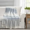 Navy And White Herringbone Stripe Throw-Kirkland's Home Hot