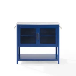 Navy And White Marble Top Kitchen Island-Kirkland's Home Fashion