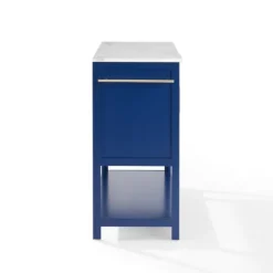 Navy And White Marble Top Kitchen Island-Kirkland's Home Fashion